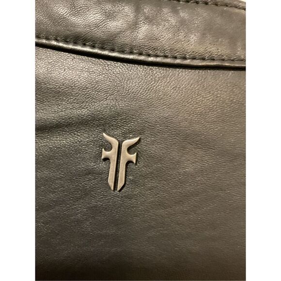 FRYE Men's Black Nappa Long Sleeve Lamb Leather Full Zip Motorcycle Jacket XL - Picture 10 of 13